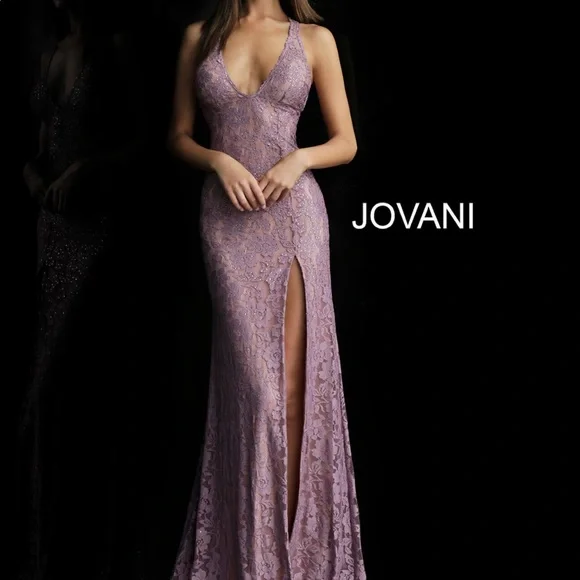 open lace back dress Jovani D5318 Dresses 0 / Red